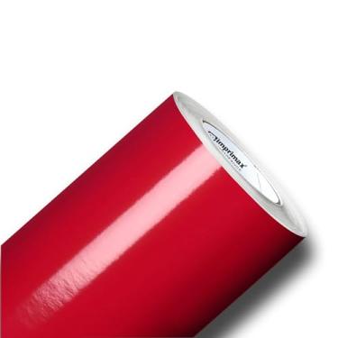 Imagem de Vinil Adesivo 2 metros x 50cm Vermelho A Prova D'água Para Envelopamento de Geladeira Móveis