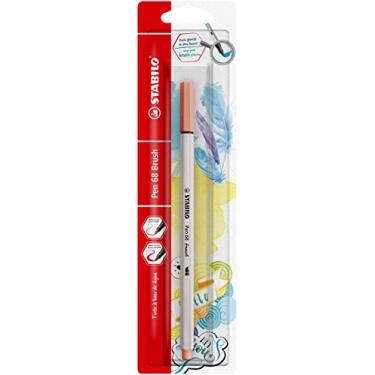 Imagem de Caneta Brush Premium – STABILO Pen 68 brush – Pacote com 1 unidade – Salmão