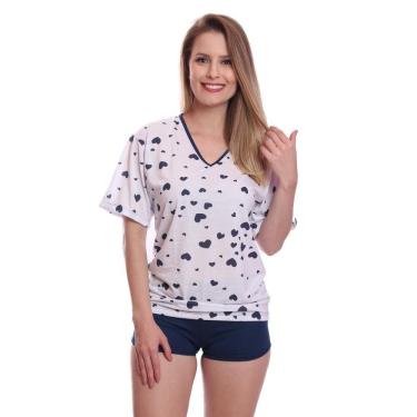 Imagem de Pijama Curto Feminino Adulto Manga Curta Short Doll Malha