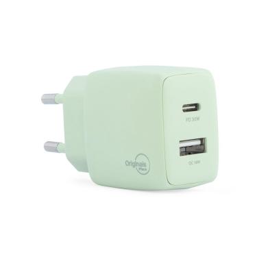 Imagem de Carregador usb-c/usb, 30W, 2 Portas, Originais iPlace, Verde