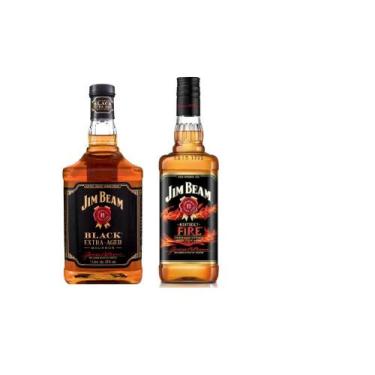 Imagem de Kit Whisky Jim Beam Black + Jim Beam Kentucky Fire 1L Cada