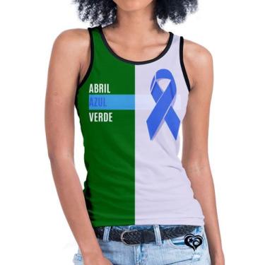 Imagem de Camiseta Regata Abril Verde E Azul Feminina - Alemark