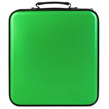 Imagem de TIMCORR Estojo de CD para DVD – Estojo de plástico rígido com capacidade 432 para DVD, organizador portátil, suporte de disco, pasta Blu Ray Álbum para carro, casa, viagem, áudio e música (verde)