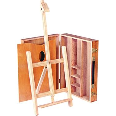 Imagem de Trident - Estojo e Cavalete para pintura 2 em 1 (mod. 12503) | Cavalete de mesa para telas de até 60cm e estojo com divisões internas e paleta