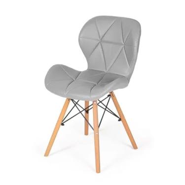 Imagem de Cadeira de Jantar Charles Eames Eiffel Slim Estofada Cinza
