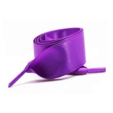 Imagem de 1Pair Satin Shoe Laces Flat Silk Ribbon Shoelaces Width Boots Sneakers Laces For Shoes Length (Color : Dark purple, Size : 80cm)