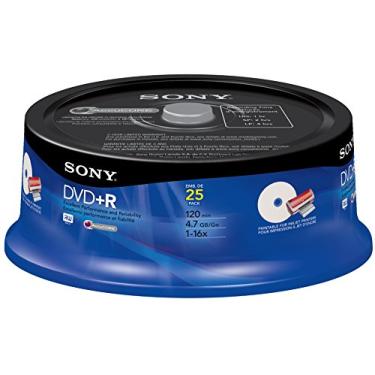 Imagem de Sony 25DPR47PP DVD+R gravável e imprimível a jato de tinta (25 discos giratórios)