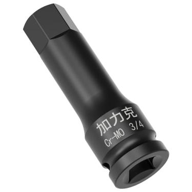 Imagem de FOCMKEAS Chave quadrada de 1/5.1 cm, soquete sextavado de impacto de 3/10.2 cm, comprimento de 78 mm, chave sextavada, grau de impacto, construção de uma peça, soquete Allen de 1/5.1 cm, aço SAE