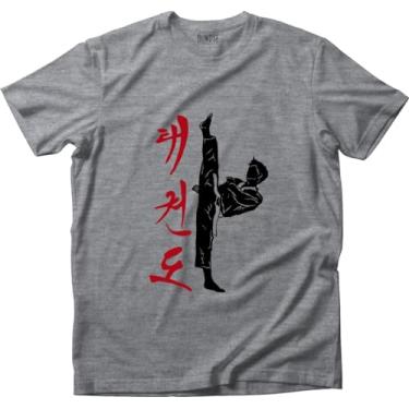 Imagem de Camiseta Algodão Masculina kanji Tamanho:G;Cor:Cinza