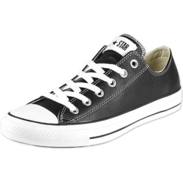 Imagem de Converse Tênis feminino Chuck Taylor All Star de couro cano baixo, Preto, 13