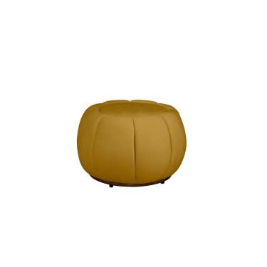 Imagem de Puff Decorativo Concha Veludo Mostarda - Montanaris Decor
