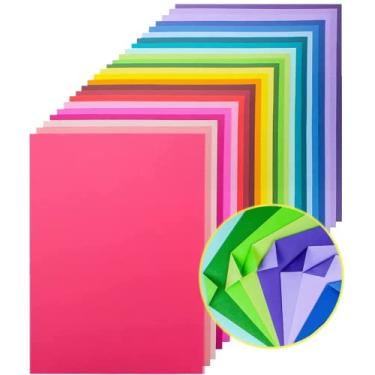Imagem de 60 folhas de papelão colorido A4, papel de cartolina de duas cores, 24 cores sortidas, 250 g/m², cartolina grossa premium para fazer cartões, scrapbooking, artesanato faça você mesmo, decorações de festa