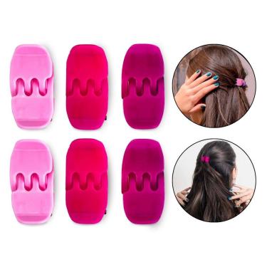 Imagem de Kit 120 Piranhas Presilha Pequena Cabelo Tridente Tons Rosa