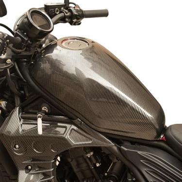 Imagem de Capa de tanque de combustível de motocicleta para Rebel CMX 500 300 250 CMX500 CMX300 CMX250 2017-2026 protetor de carenagem de gás de óleo, aparência de fibra de carbono