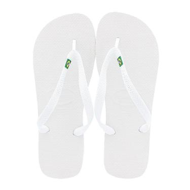 Imagem de Sandálias Havaianas Brasil Branco Tamanho 37/38 1 Par