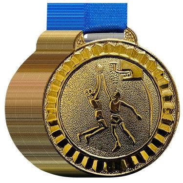 Imagem de Kit 20 Medalhas 4,5cm Basquete Premiação Escola Basquetebol bronze