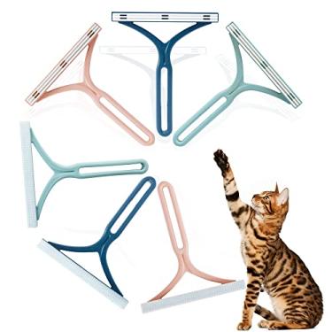 Imagem de Mollypaws Removedor de pelos de cães para sofá, ferramenta de remoção de pele de gato para móveis, escova de limpeza de removedor de pelos de animais de estimação para roupas, tapete, roupa de cama, carro, raspador reutilizável para limpeza de pelos de cães/limpeza de fiapos, (pacote com 6)