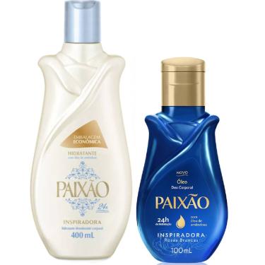 Imagem de Kit Paixão Inspiradora Rosas Brancas Hidratante Corporal + Óleo Corporal