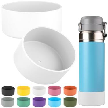 Imagem de Garrafa de água Stanley Quick Flip GO, 2 peças de manga de bota de silicone compatível, para garrafa Stanley Quick Flip GO Water 1,020 g. Evite arranhões e ruídos (branco, 1,020 g)