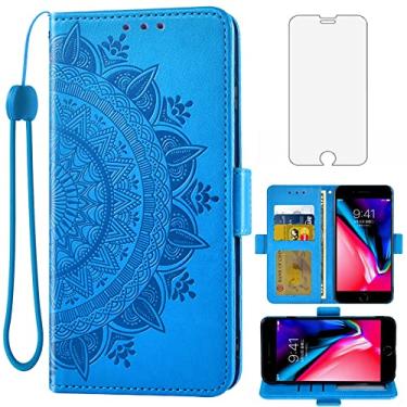 Imagem de Asuwish Compatível com iPhone 7 Plus, 8 Plus, 7/8 Plus, protetor de tela de vidro temperado, porta-cartões, alça de pulso, capa de celular para celular i Phone7s 7s + 7+ 8s 8+ Phones8 7p 8p masculino