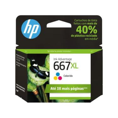 Imagem de Cartucho de Tinta HP 667XL Colorido Original, Colorido