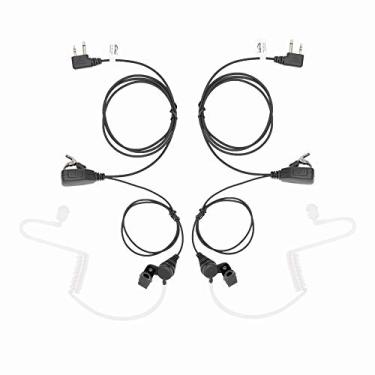 Imagem de KEYBLU Fone de ouvido de vigilância de tubo acústico transparente LXT600 GXT1000 para rádio walkie talkie Midland AVPH4 LXT GXT (pacote com 2)