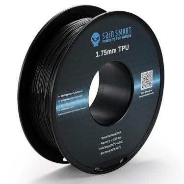 Imagem de SainSmart Filamento de impressão 3D TPU flexível preto, 1,75 mm, 800 g, precisão dimensional +/- 0,05 mm