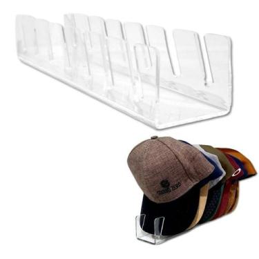 Imagem de Suporte Organizador de Bonés em Acrilico Slim Expositor Para até 7 Bon