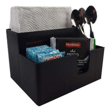 Imagem de Porta Guardanapo Mesa Papel Sachê Café Açúcar Adoçante Mexedor Lanche 