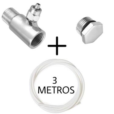 Imagem de Adaptador T Conexão Filtro Purificador de Água com Tampão e Mangueira 