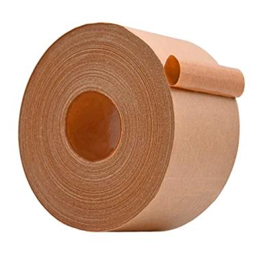 Imagem de Fita de papel Kraft de madeira WATWTH ecológica reforçada - 7,6 cm x 227 m Fita Ativada para Resistência à Água é ideal para embalagem, envio, vedação, 1-Roll