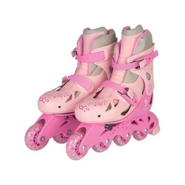 Imagem de Kit Patins Infantil in Line Fênix Rosa, Rosa, 38-41