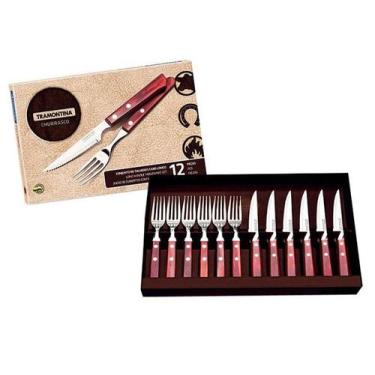 Imagem de Kit Churrasco 12 Peças - Tramontina Polywood, Vermelho, 12