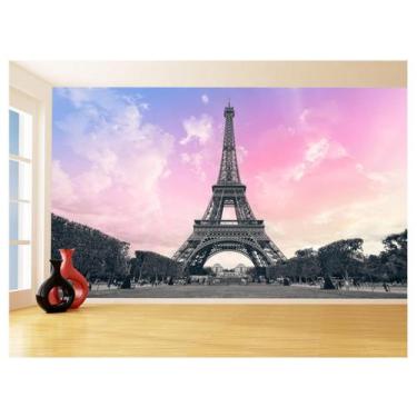 Imagem de Papel De Parede Paris Torre Eiffel Sol Nuvens 3,5M Ncd294 - Você Decor