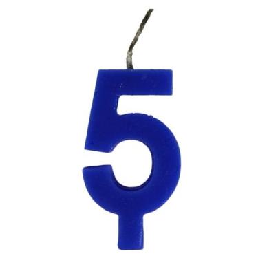 Imagem de Vela Para Festa De Aniversário Azul Grande N5 Com 1 Unidade - Festhami