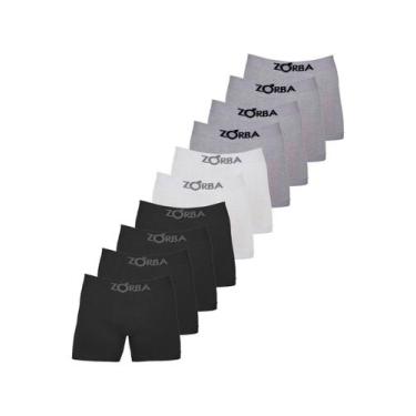 Imagem de Kit com 10 Cuecas Boxer Zorba 781, Branco, P