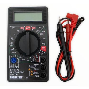 Imagem de Multímetro Digital Portátil Voltímetro Amperímetro Ohmimetro Cabo Auto