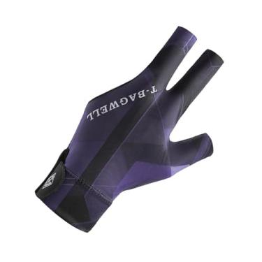 Imagem de simhoa Luva de sinuca para mão esquerda com três dedos, ideal para jogos em ambientes fechados, Preto E Roxo