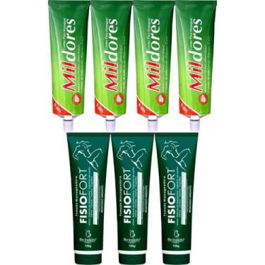 Imagem de Kit 4 Creme Para Massagem Mil Dores 100g + 3 Pomada Massageadora Fisio