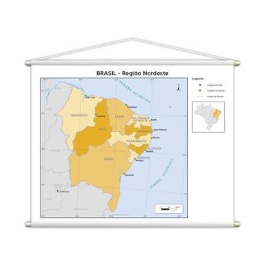 Imagem de Banner Mapa Escolar Região Nordeste Geografia 100X80Cm - Plimshop