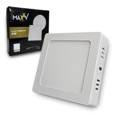 Imagem de Painel Plafon Sobrepor LED Quadrado 6W FRIO 6500k Bivolt Luminária de 