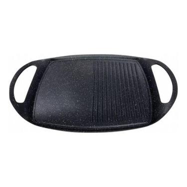 Imagem de Grelhador Misto Chapa Antiaderente 47 Cm - Jomafe Portugal, Cinza