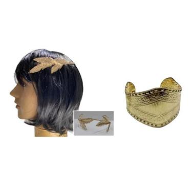 Imagem de Kit Coroa Deusa Grega Folhas De Louro C/ 1 Bracelete - CM Presentes e 