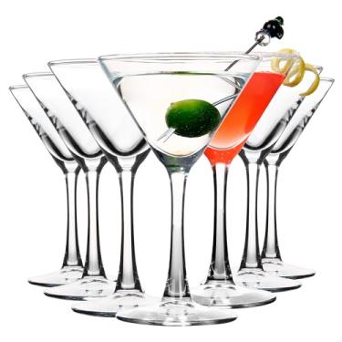 Imagem de Conjunto de 7 copos de martini, copos de coquetel de 180 ml, taças de vinho martini com haste clássica, conjunto de copos de martini transparente para bar, coquetel, casamento, ao ar livre,