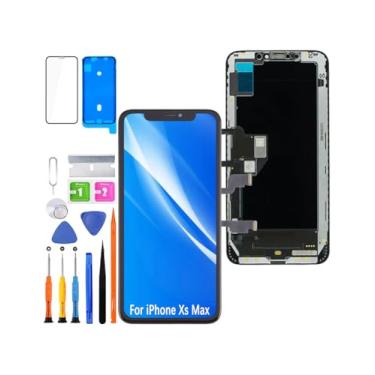 Imagem de Substituição de tela para iPhone Xs Max Display LCD FHD Touchscreen 3D Touch Face ID digitalizador montagem em moldura, adesivo à prova d'água, kits de reparo