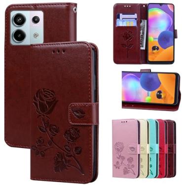 Imagem de Monwutong Capa carteira para Redmi Note 13 Pro 4G, capa de couro PU à prova de choque com fecho magnético e compartimentos para cartões de dinheiro, coldre para telefone para Redmi Note 13 Pro 4G, MG