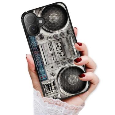 Imagem de AjourTek Capa traseira macia protetora durável para iPhone 16, HOT12236 Old Boom Box