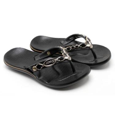 Imagem de Chinelo Feminino Antiderrapante Previne Dor Nos Pés e Pernas com Enfei