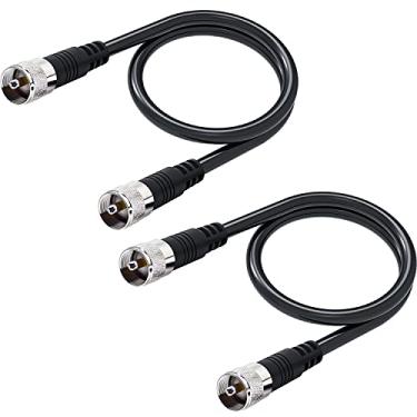 Imagem de RFAdapter Cabo jumper RG8x, pacote com 2 cabos coaxial CB de 60 pés PL259 Conector UHF de 50 ohm de baixa perda para rádio amador, analisador de antena, carga falsa e medidor SWR