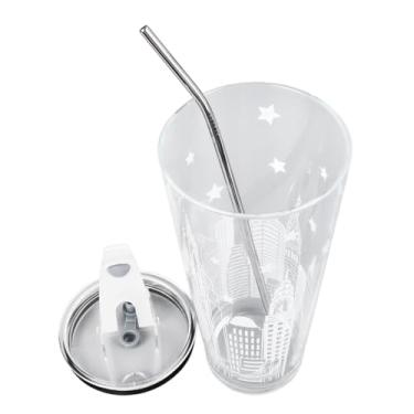 Imagem de Canecas de água de Vidro, Copos de Vidro de Grande Capacidade Com Tampas, Copos Altos de Borosilicato para Escritório Doméstico 1L